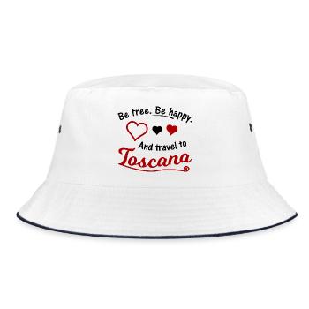 Toskana Italien - Bucket Hat - Weiß/Navy - Vorne