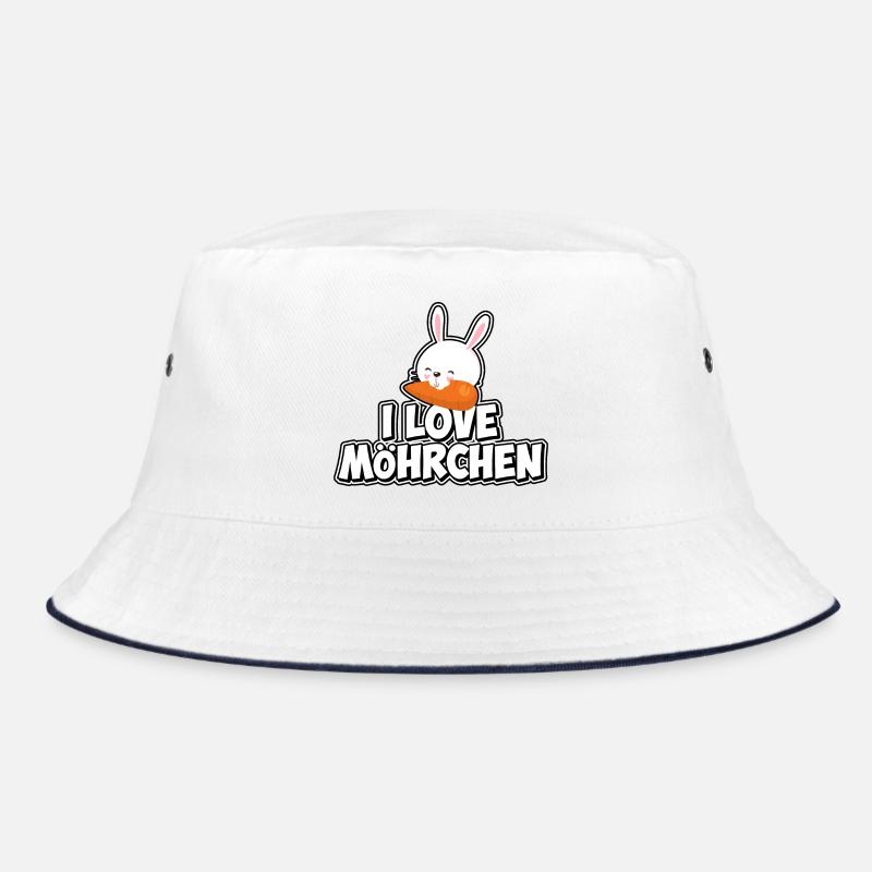 I love carrots - Easter - Bucket Hat - white/navy