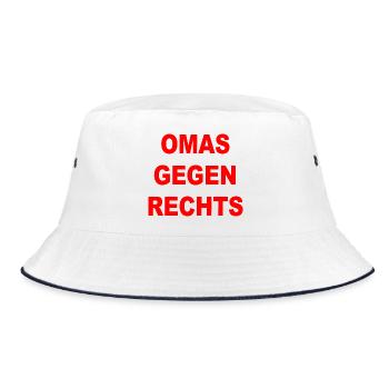 omas gegen rechts - Bucket Hat - Weiß/Navy - Vorne