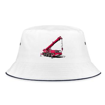 Mobile crane - Bucket Hat - white/navy - Front