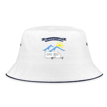 caravan is calling - Bucket Hat - Weiß/Navy - Vorne