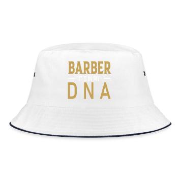 Design ADN Barber dans un style rétro - Bob - blanc/marine - Devant