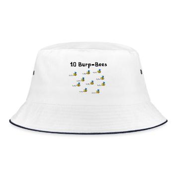 10 burpees - or was it 10 burp bees? - Bucket Hat - white/navy - Front