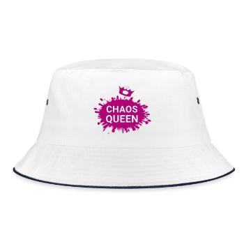 Chaos Queen Krone - Bucket Hat - Weiß/Navy - Vorne