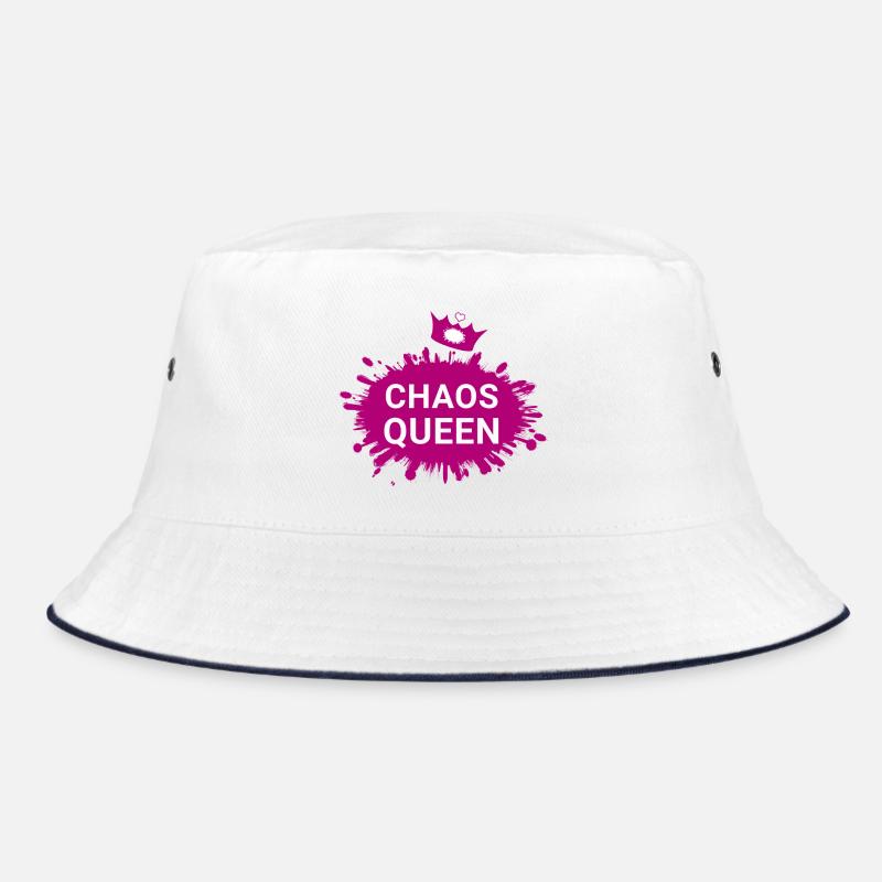 Chaos Queen Krone - Bucket Hat - Weiß/Navy