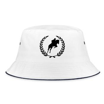 Sport prize laurel wreath showjumper - Bucket Hat - white/navy - Front