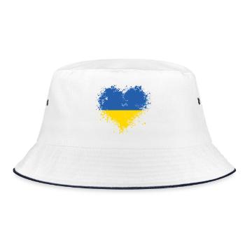 Ukrainian Heart - Bucket Hat - white/navy - Front