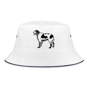 Epagneul Breton - Bucket Hat - Weiß/Navy - Vorne
