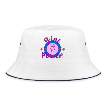 Weibliche Kraft - Bucket Hat - Weiß/Navy - Vorne
