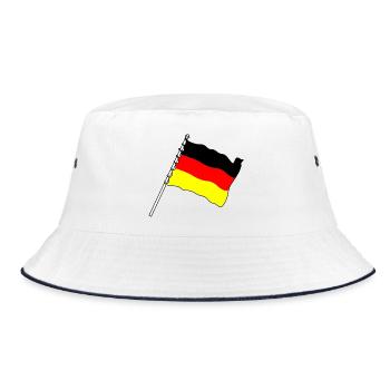 Flagge Deutschland - Bucket Hat - Weiß/Navy - Vorne