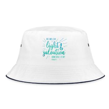The Lord is my light and salvation - Bucket Hat - white/navy - Front
