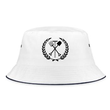 Garden tools rake, shovel, pitchfork - Bucket Hat - white/navy - Front