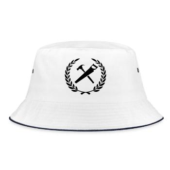 Timmermans tools for carpenter - Bucket Hat - white/navy - Front