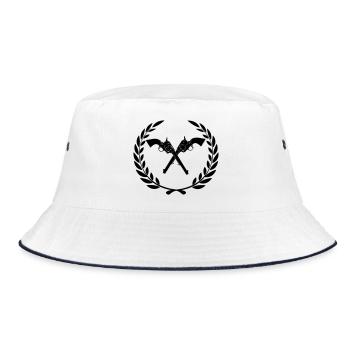 colt 45 in laurel wreath - Bucket Hat - white/navy - Front