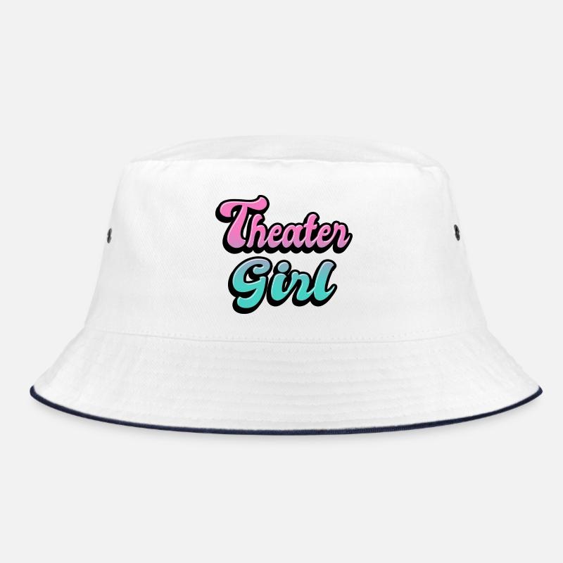 Theater Mädchen - Bucket Hat - Weiß/Navy