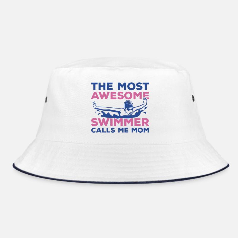 Schwimmer Mutter - Bucket Hat - Weiß/Navy