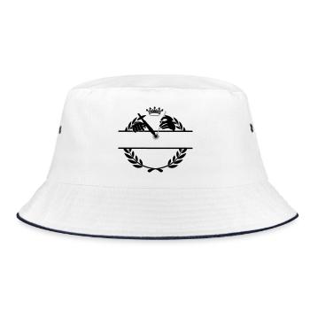 Welder logo transparent with laurel wreath crown - Bucket Hat - white/navy - Front