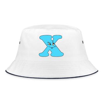 X - Bucket Hat - white/navy - Front