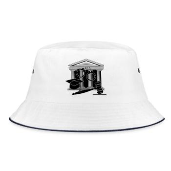 Court, judge or lawyer logo - Bucket Hat - white/navy - Front