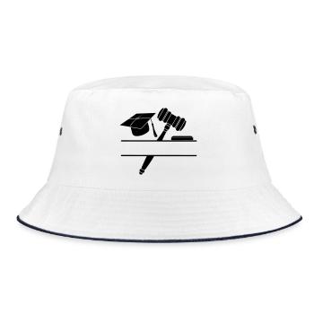 Monogram judge lawyer - Bucket Hat - white/navy - Front