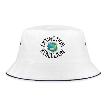 Extinction Rebellion Collier Humain noir - Bob - blanc/marine - Devant