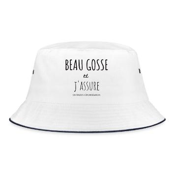 Tee-shirt beau gosse - Bob - blanc/marine - Devant