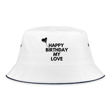 Happy Birthday my love - Bucket Hat - white/navy - Front