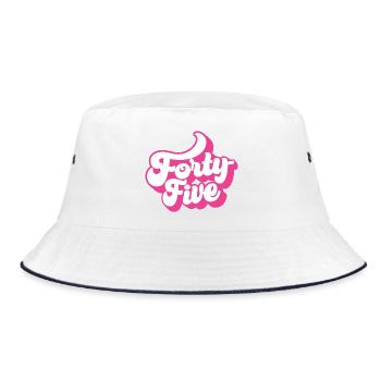 Fünfundvierzig Frauen zum 45. Geburtstag sind 45 Jahre alt - Bucket Hat - Weiß/Navy - Vorne