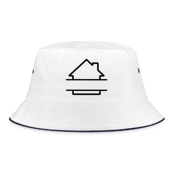 Startseite einfaches Logo-Textbanner - Bucket Hat - Weiß/Navy - Vorne