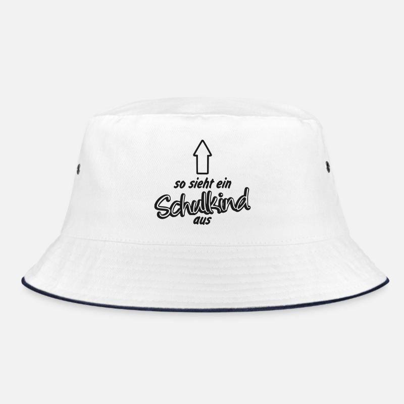 So sieht ein Schulkind aus - Bucket Hat - Weiß/Navy