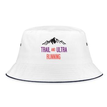 Trail- und Ultraläufe - Bucket Hat - Weiß/Navy - Vorne