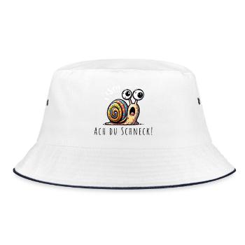 Ach du Schneck wortspiel - Bucket Hat - Weiß/Navy - Vorne
