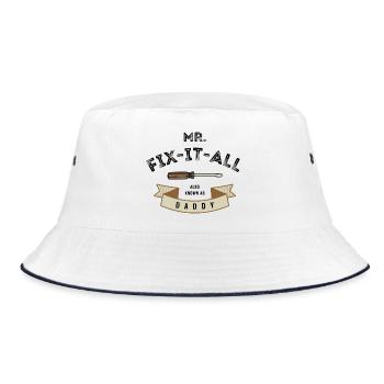 I fix everything - Bucket Hat - white/navy - Front