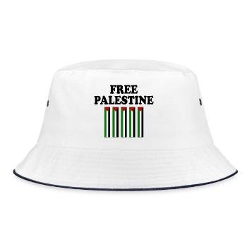 Free palestine - Bob - blanc/marine - Devant