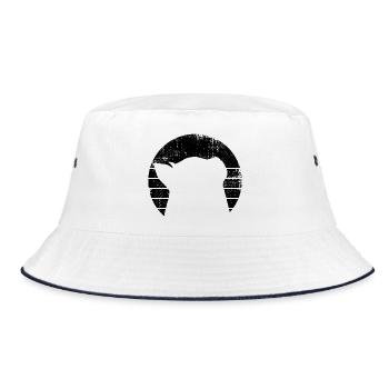 Cat - Bucket Hat - white/navy - Front