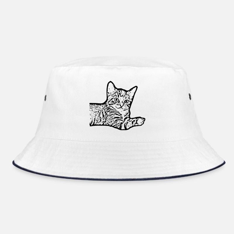 Chat Noir Chaton Chaton - Bob - blanc/marine