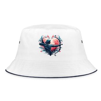 Mythical Heart Archer Illustration - Bucket Hat - white/navy - Front