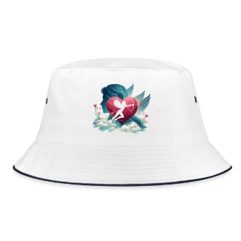 Cupid Archer Heart Artwork - Bucket Hat - white/navy - Front