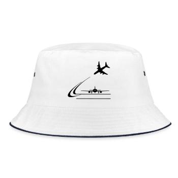 Landing of aircraft - Bucket Hat - white/navy - Front