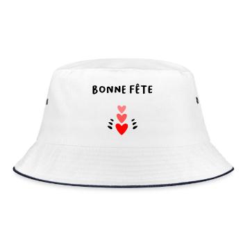 OMA. MUTTERTAG. ALLES GUTE ZUM OMA-TAG. ICH LIEBE DICH - Bucket Hat - Weiß/Navy - Vorne