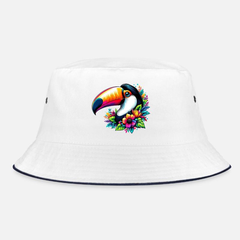 Tukan - Bucket Hat - Weiß/Navy