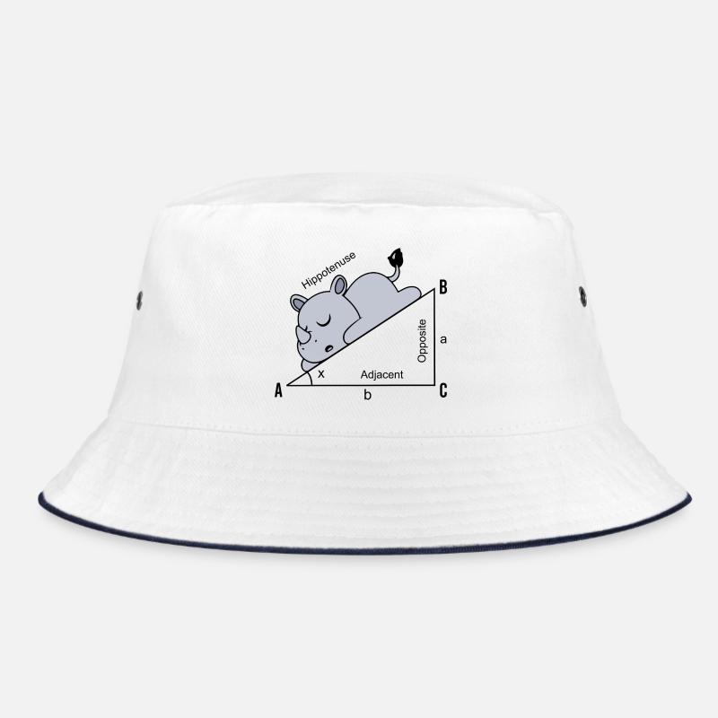 Funny Math Humor Hippotenuse Hypotenuse - Bucket Hat - white/navy