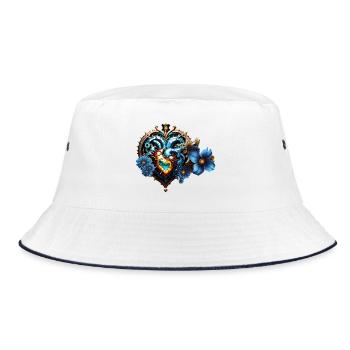 Fantastisches Steampunk-Herz - Bucket Hat - Weiß/Navy - Vorne