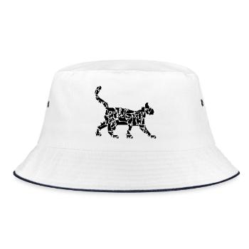 Cat - Bucket Hat - white/navy - Front