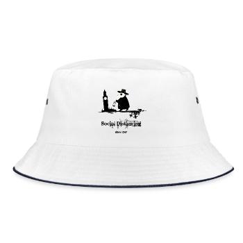 Social Distancing since 1347 - Bucket Hat - white/navy - Front