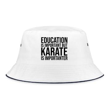 Karate Karate Karate - Bucket Hat - Weiß/Navy - Vorne