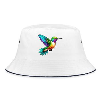 Kolibri - Bucket Hat - Weiß/Navy - Vorne