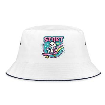 Sports pour chats : Conception d’animaux de skateboard Sport Chat - Bob - blanc/marine - Devant