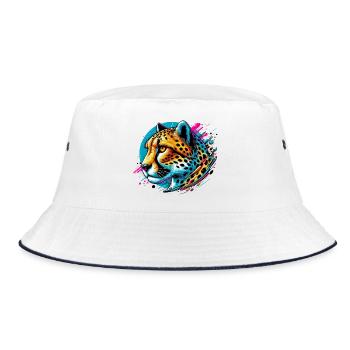Cheetah - Bucket Hat - white/navy - Front
