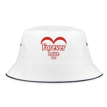 In love with you forever - Bucket Hat - white/navy - Front